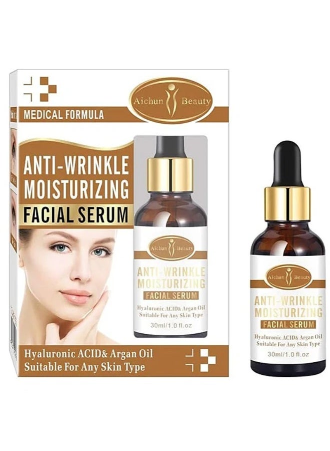 AICHUN BEAUTY Anti-Wrinkle Moisturizing Facial Serum Hyaluronic Acid Argan Oil 2in1 Care 30ml/1oz