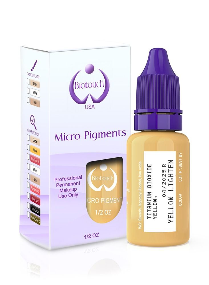 Eyebrow Pigment For Eyebrows Brows Micro pigments Microblading pigments PMU Machine Use Medical Grade No Mixing eyebrow pigment for shading For Professionals Only 15ml Yellow