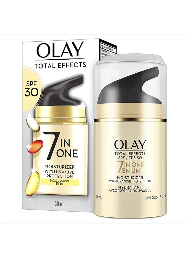 Facial Moisturizing Lotion SPF 30 by Olay Total Effects for Dry Skin, 7 Benefits including Minimize Pores, Anti-Aging, 1.7 oz