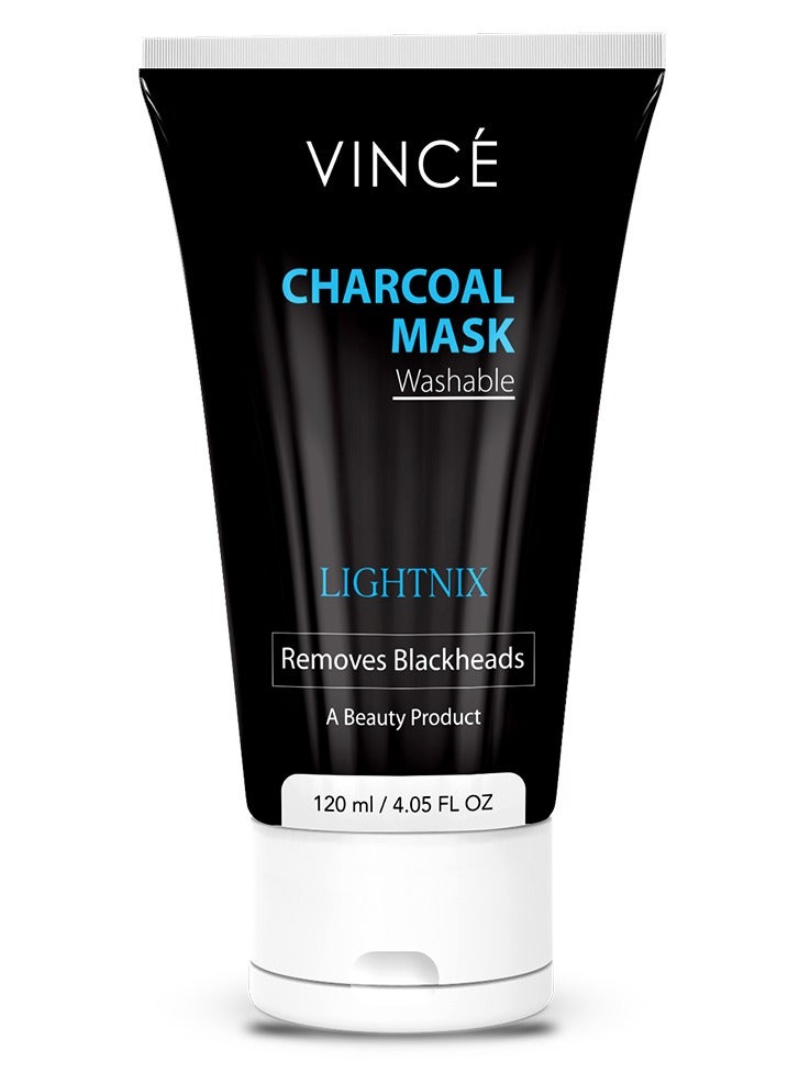 Charcoal Face Mask – Deeply Cleanses Pores, Removes Dirt, Impurities & Blackheads – Reduces Dead Skin Cells & Reveals a Glowing Complexion – Sulfate-Free – Washable, 120ml
