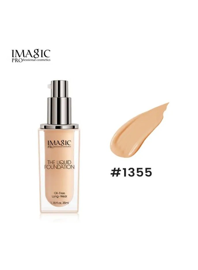 IMAGIC Oil-Free Liquid Foundation | Full Coverage, Matte Finish | Long-Lasting, Lightweight Formula for All Skin Types (1355)