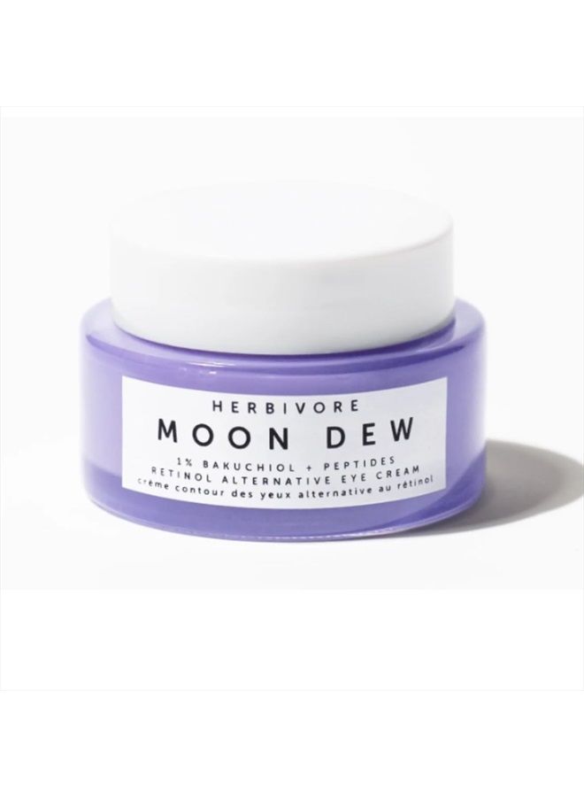 Moon Dew 1% Bakuchiol + Peptides Retinol Alternative Eye Cream - Anti Aging Eye Cream Reduces Fine Lines, Wrinkles & Puffiness, Plant-based, Vegan, Cruelty-free, 15mL / 0.5 oz