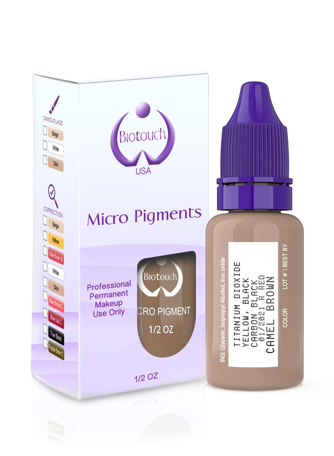 Eyebrow Pigment For Eyebrows Brows Micro pigments Microblading pigments PMU Machine Use Medical Grade No Mixing eyebrow pigment for shading For Professionals Only 15ml Camel Brown
