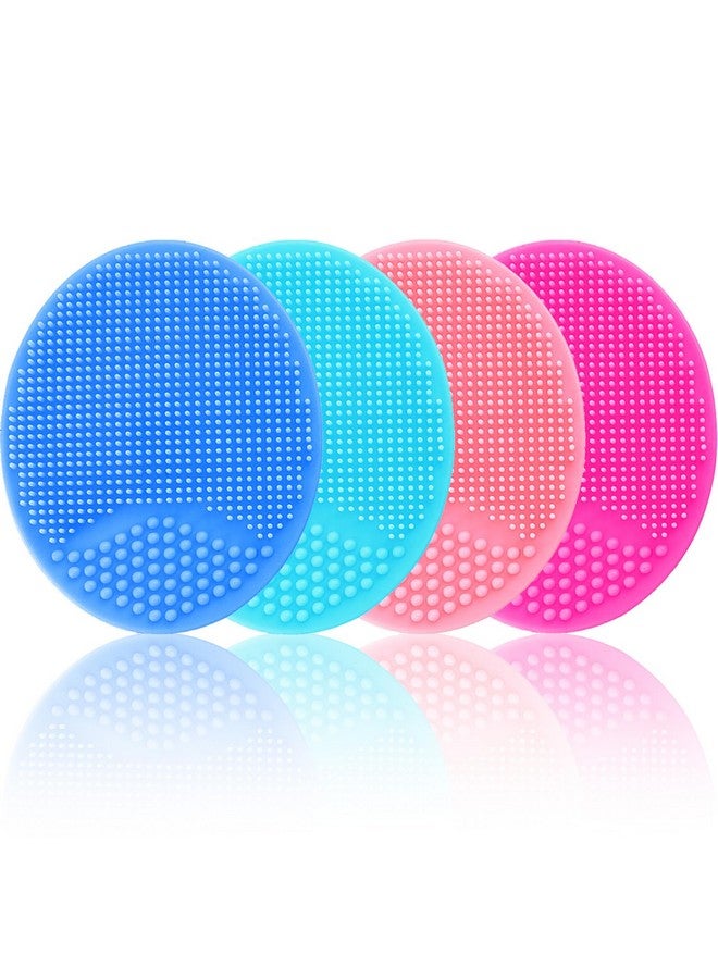 Face Scrubber Facial Exfoliator Face Scrub Brush Soft Face Brush Silicone Facial Cleansing Brush Face Exfoliator Blackhead Acne Pore Cradle Cap Face Wash Brush For Deep Cleaning Skin Care 4 Pack