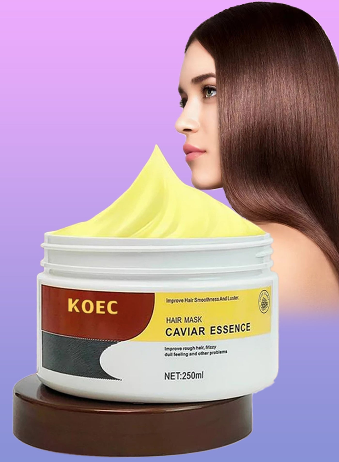 250ml Hair Mask Caviar Essence Deep Repair Conditioning Argan Oil Collagen Hair Mask Essence for Dry Damaged Hair Hydrating Nourishing and Deep Repair Conditioning Treatment Soft and Shiny Hair Cream
