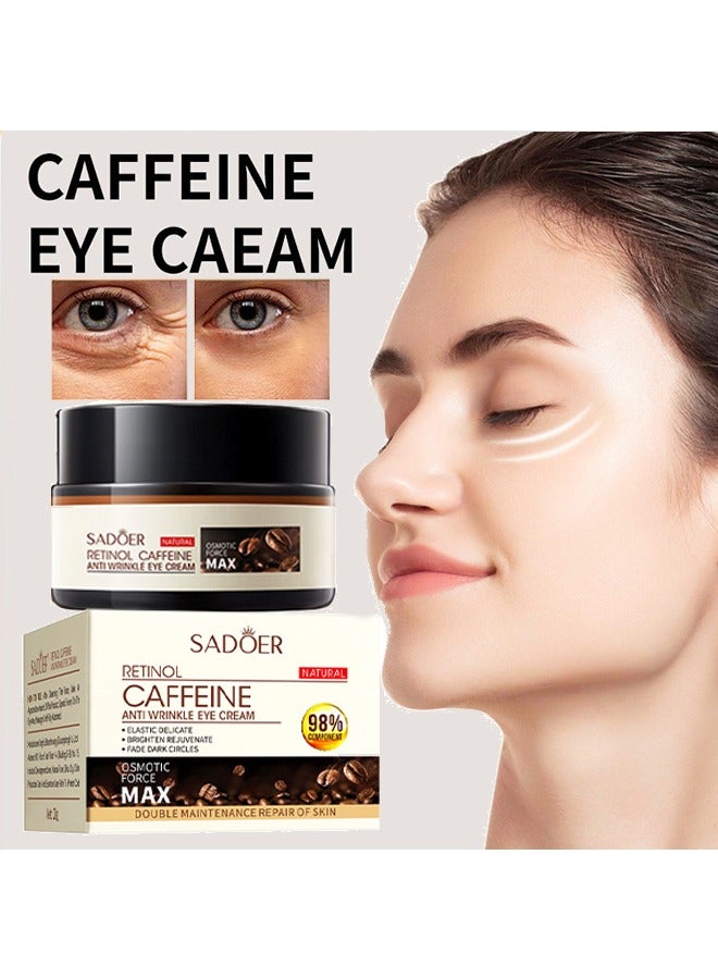 Retinol Caffeine Anti Wrinkle Eye Cream, Elastic Delicate, Brighten Rejuvenate, Fade Dark Circles, Eye Treatment for Men 20g