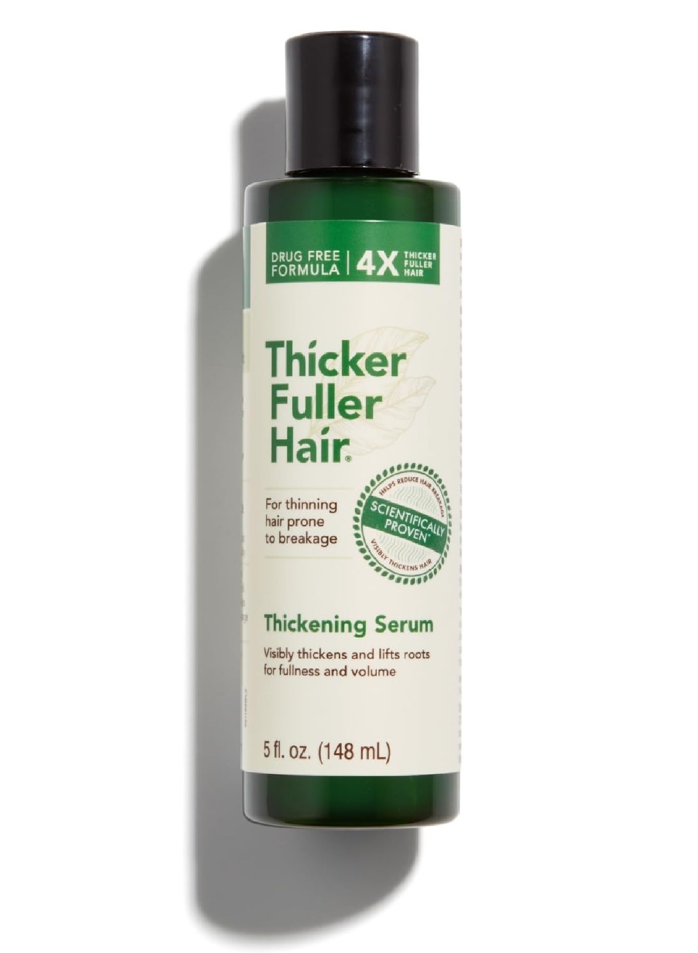 Thicker Fuller Hair Thickening Serum – Advanced Root Lifting and Strengthening Formula – Boosts Volume, Reduces Breakage, and Hydrates with Mongongo Oil & Green Coffee – 148ml