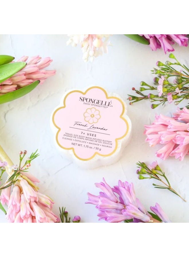 Spongelle Daisy Collection French Lavender Body Wash Infused Spongette 50g (7+ Uses) - image 4