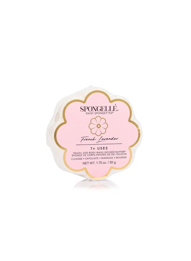 Spongelle Daisy Collection French Lavender Body Wash Infused Spongette 50g (7+ Uses)