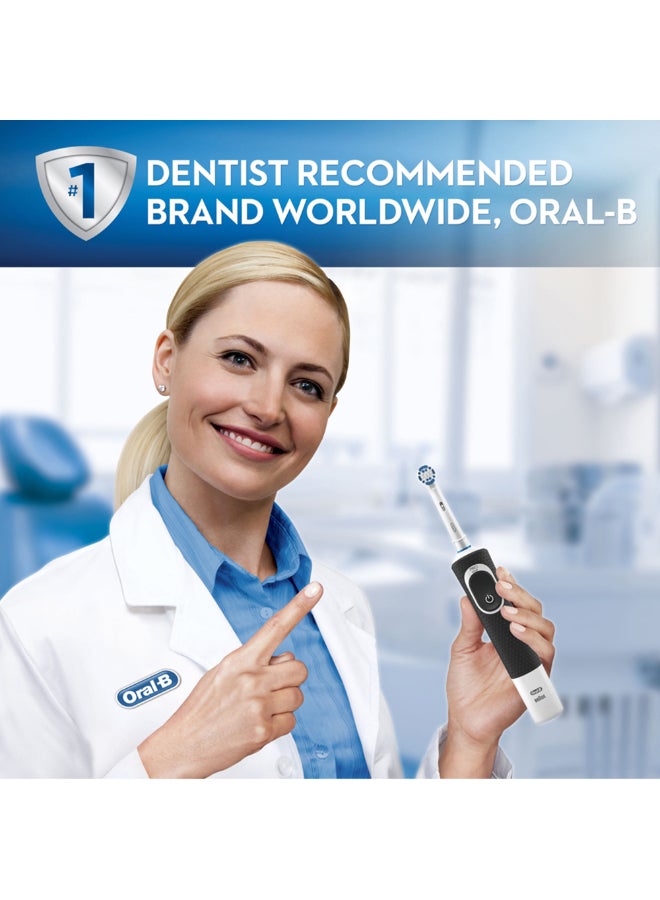Vitality D100 Black And White 1+1 Free Bundle Electric Rechargeable Toothbrush, 2 Minutes Timer, Cross Action Brush Head, With Uae 3 Pin Plug - image 3