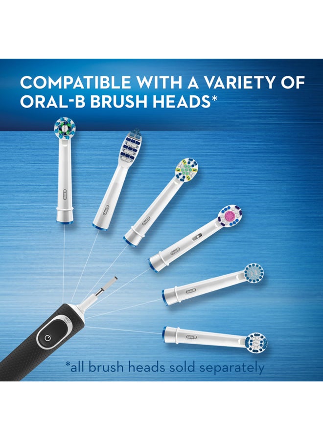 Vitality D100 Black And White 1+1 Free Bundle Electric Rechargeable Toothbrush, 2 Minutes Timer, Cross Action Brush Head, With Uae 3 Pin Plug - image 5