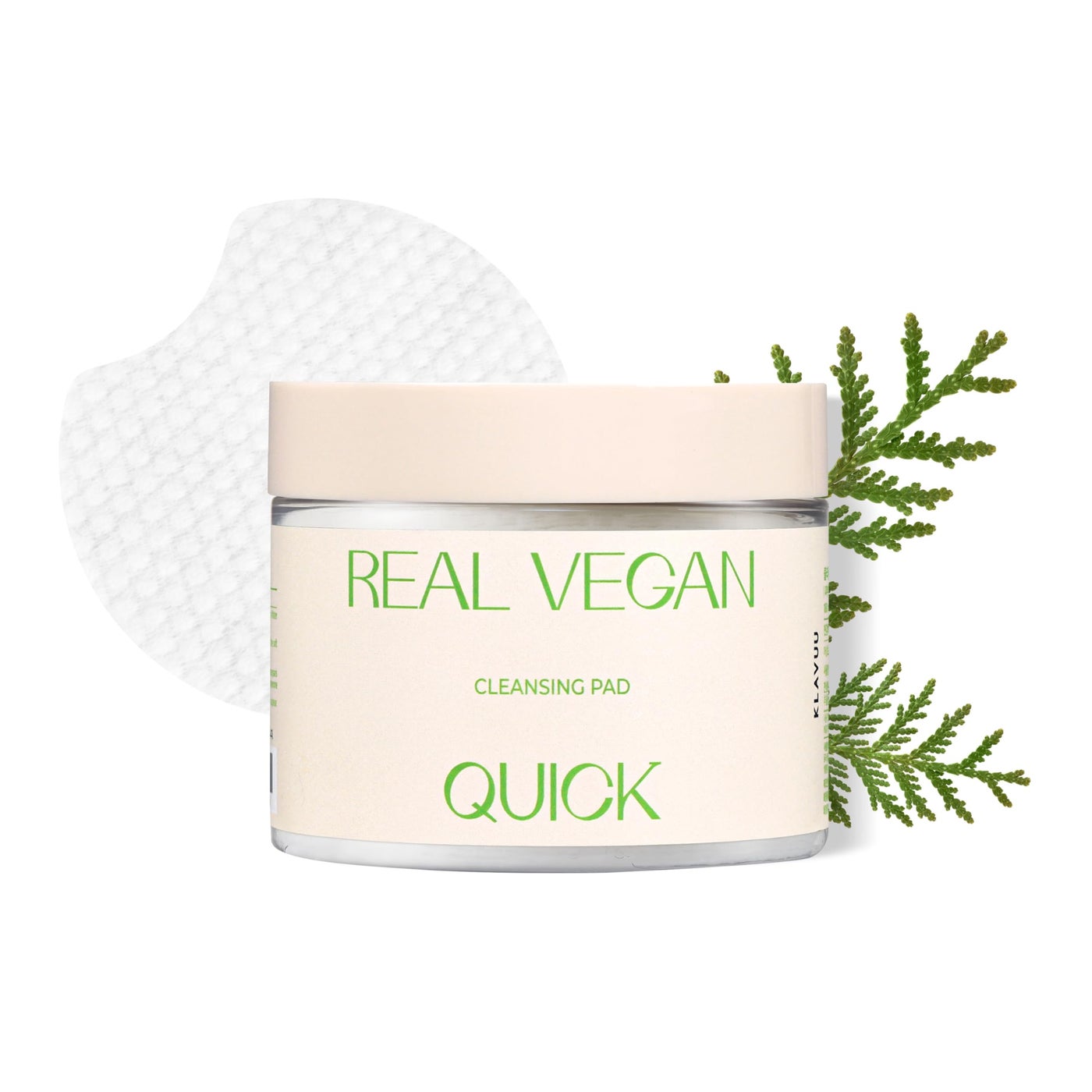 REAL VEGAN QUICK CLEANSING PAD â€“ Gentle Makeup Remover, Deep Pore Cleansing, Soothing & Moisturizing Formula, Hypoallergenic, Ideal for Sensitive Skin â€“ 50counts