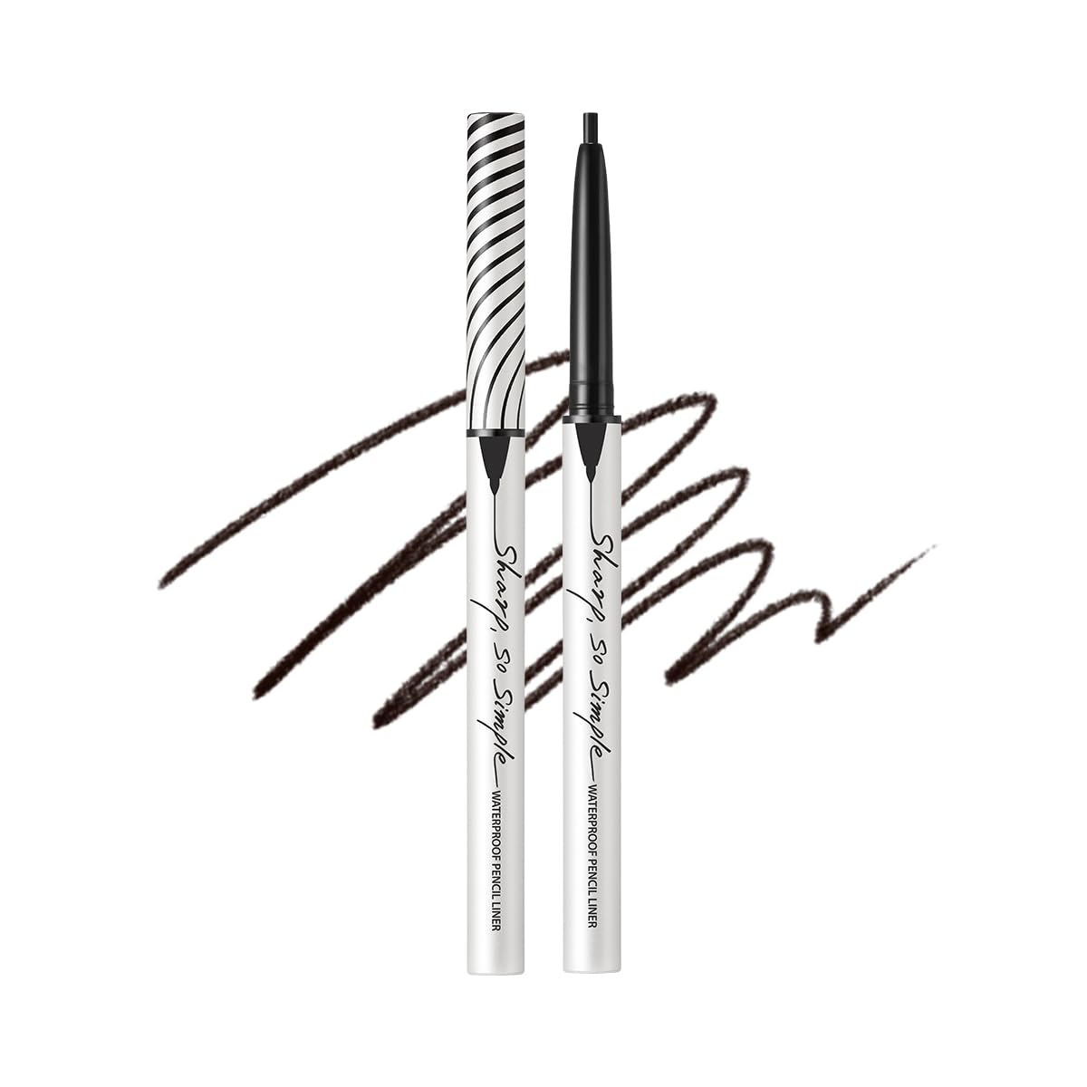 CLIO Sharp So Simple Waterproof Pencil Liner, Eye Pencil, Rich Hyper-Pigmented Color, Smooth Creamy Application, Long-Wearing Matte Finish (4 Colors) (001 BLACK)