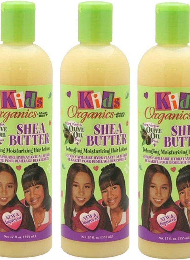 Kids Organics Shea Butter Detangling Moisturizing Hair Lotion 12 oz (Pack of 3)