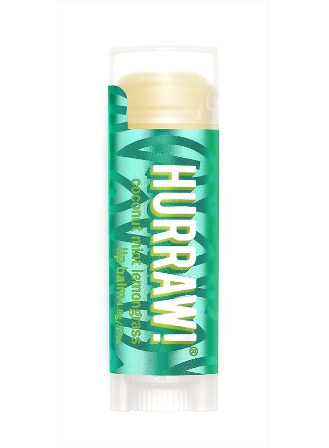 Hurraw! Coconut, Mint, Lemongrass (Pitta) Lip Balm: Organic, Certified Vegan, Cruelty and Gluten Free. Non-GMO, 100% Natural Ingredients. Bee, Shea, Soy and Palm Free. Made in USA
