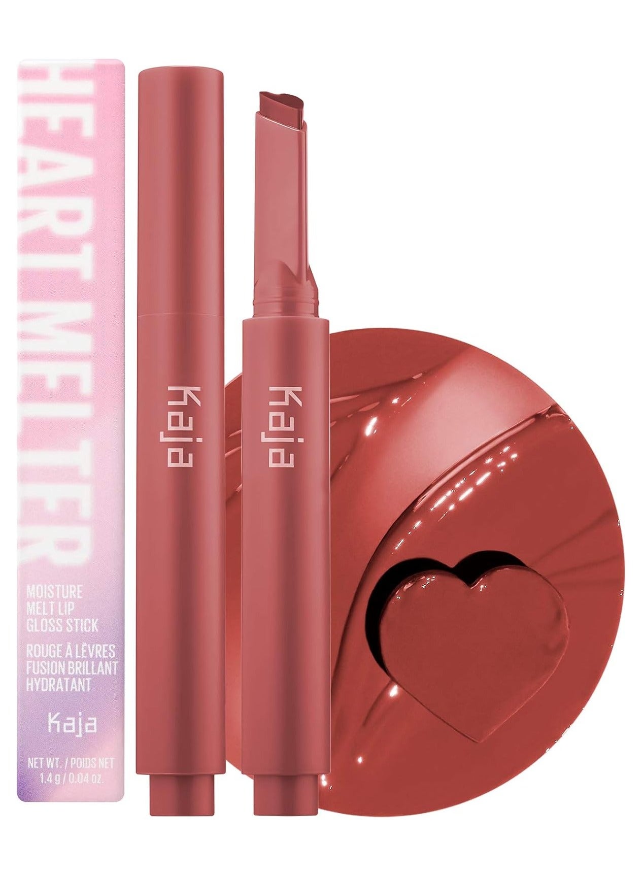Heart Melter Lip Gloss – Hunny Bun - High-Shine Mauve Gloss Stick with Moisturizing Oils, Lightweight Non-Sticky Vegan K-Beauty Lip Color,0.04 Oz