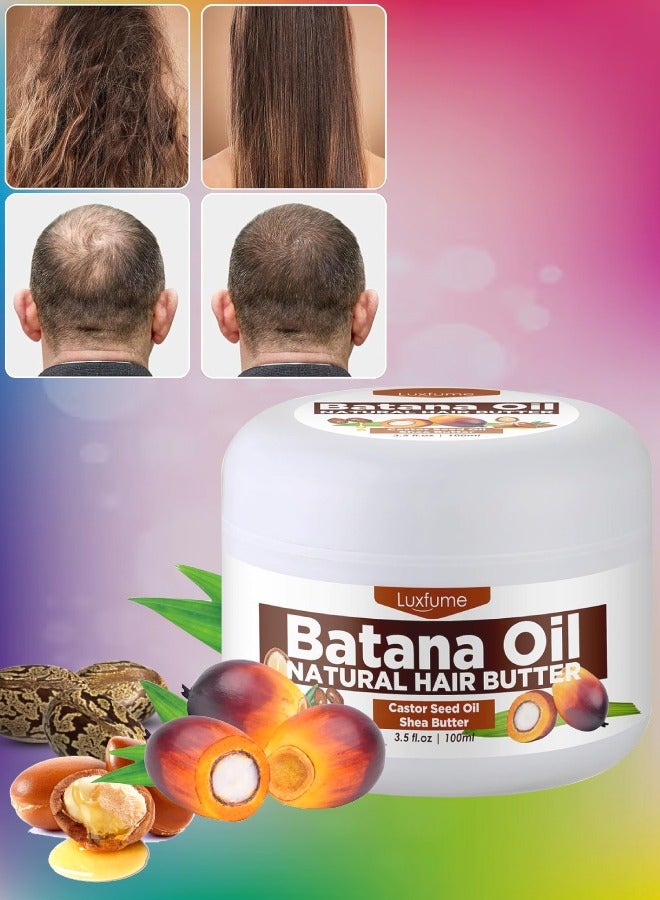 100ml Natural Batana Oil Hair Butter Raw Batana Oil for Hair Growth with Castor Seed Oil and Shea Butter Batana Oil Enhance Hair Strength Prevent Hair Loss Repair Splitting Drying Hair Growth Oil
