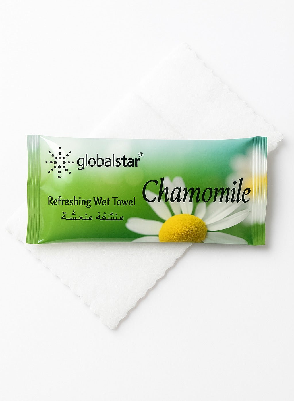 Globalstar Chamomile Refreshing Wet Towels – Fresh Scented Cotton Towels for Daily Hygiene – Available in 20, 40, and 60 pcs
