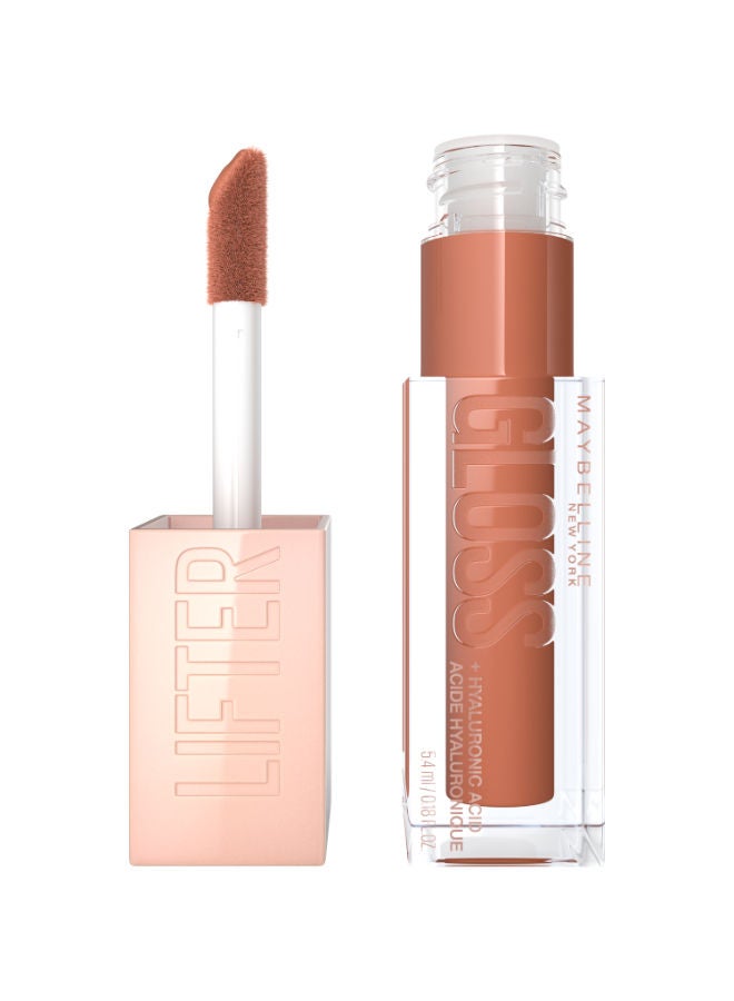 MAYBELLINE LIFTER GLOSS WITH HYALURONIC ACID, HYDRATING LIP GLOSS, HIGH SHINE, MOISTURIZING, 027 -TOFFEE