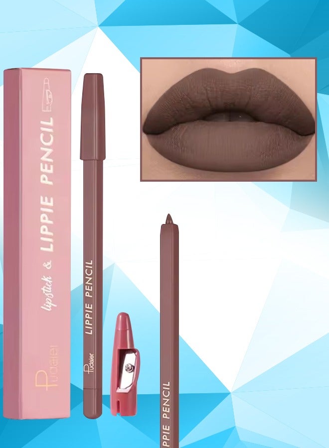 Lippie Pencil Lipstick with Sharpener Easy to Use Lip Makeup Soft Lipliner Pencil Lip Liner Pencil Matte Waterproof Long Lasting Lipstick Lip Contour Makeup Lip Set Full Color 11