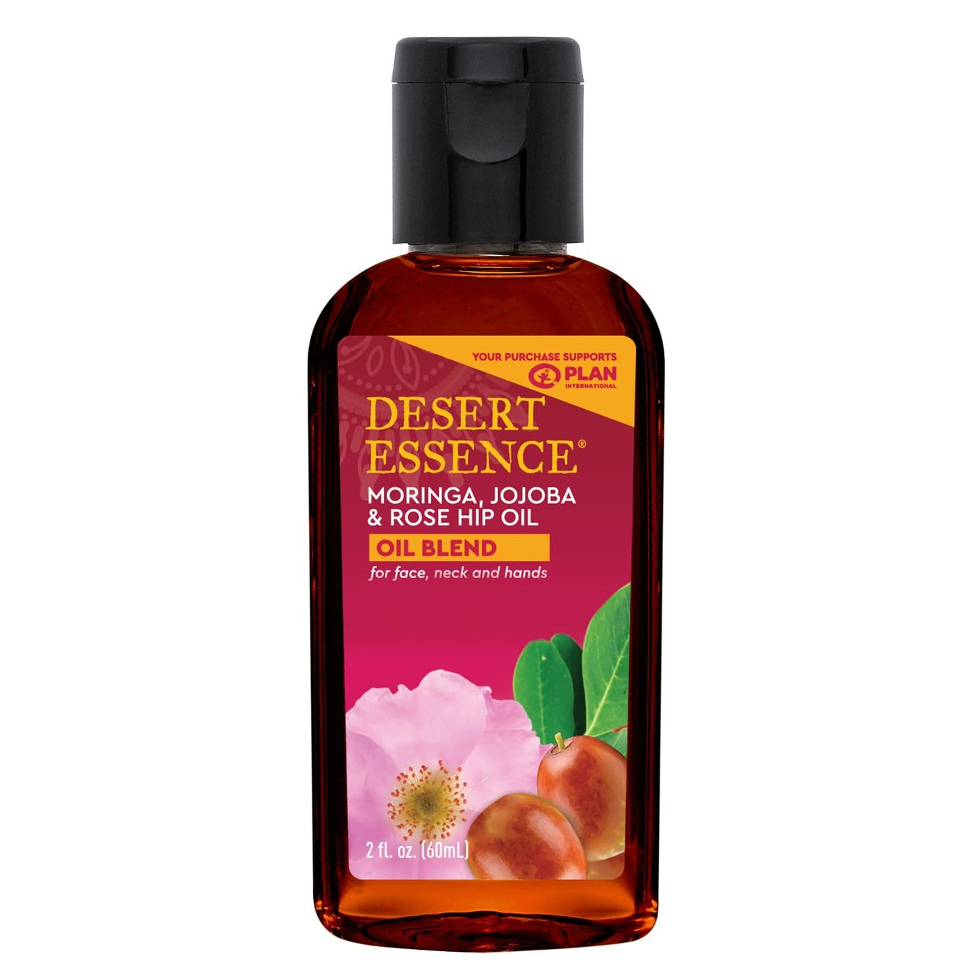 Desert Essence Moringa, Jojoba & Rose Hip Oil Refreshing & Rejuvenating Skin Restoration - Nutrient-Rich Vitamin Blend For Face, Neck, Body & Hands - Vegan, Non-GMO, Gluten-Free, Cruelty-Free - 2oz