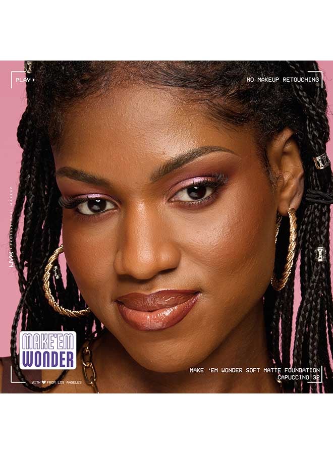 Make 'EM Wonder, 24H Soft Matte Foundation, Undetectable  Finish, Cappuccino - image 6