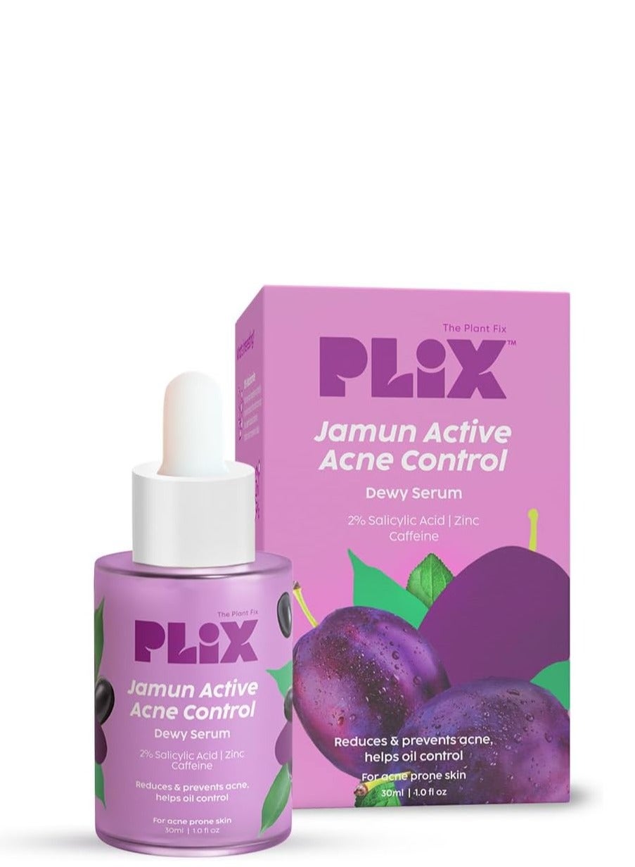 2% Salicylic Acid Jamun Active Acne Control Dewy Serum 30 ml for Active Acne & Dark Spot Reduction with Caffeine for Breakout Control (Pack of 1)