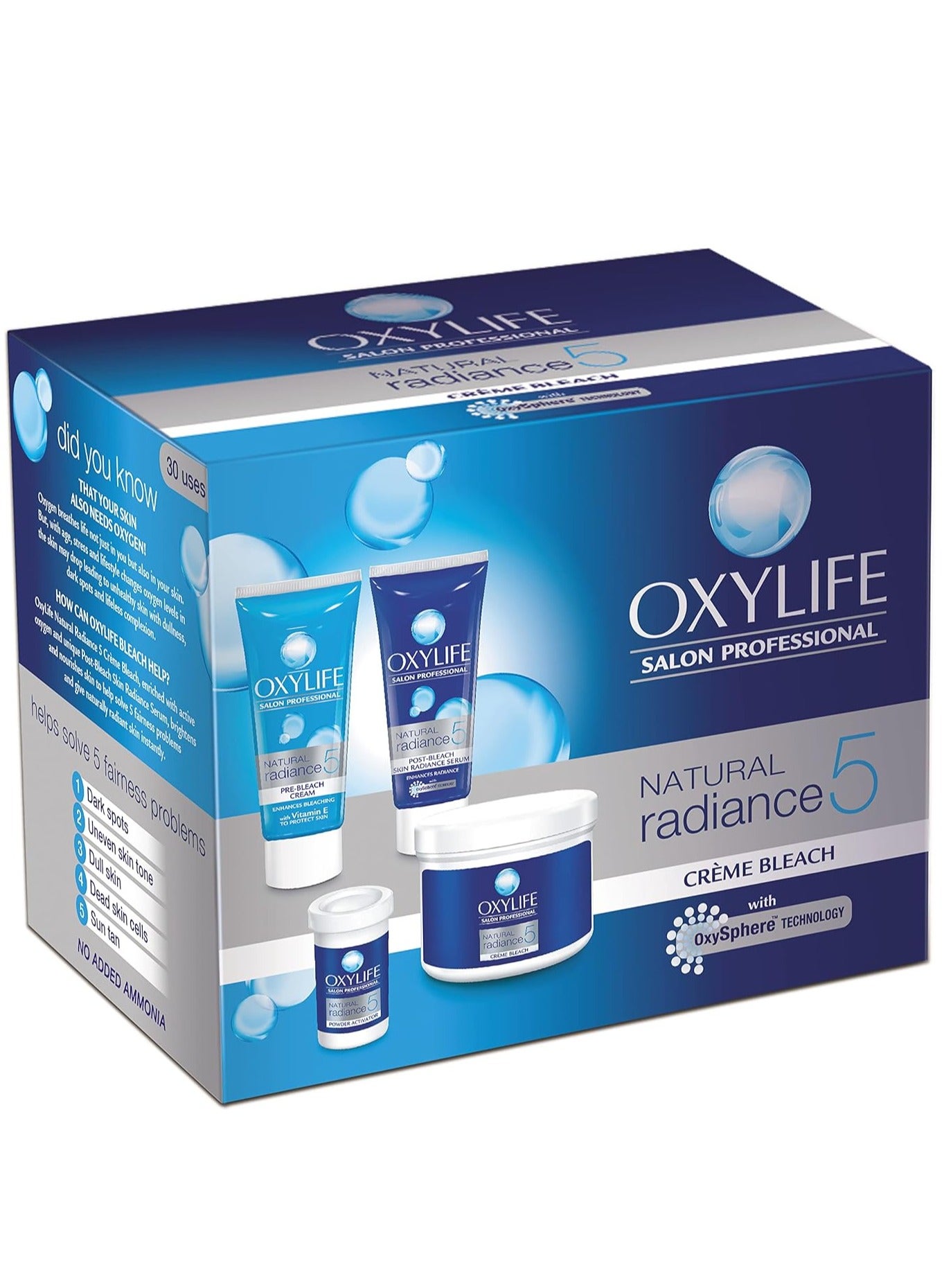 Oxylife Natural Radiance 5 Creme Bleach With Active Oxygen 126 g