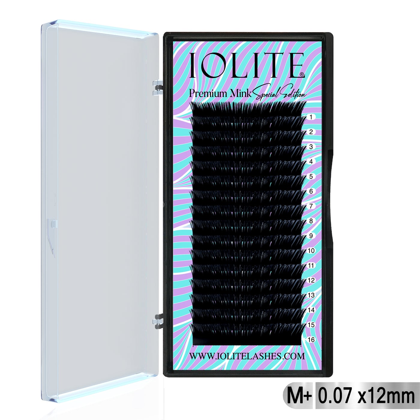 Premium Mink  False Eyelash Extension M+ Curl Individual Lashes.07T 6 to 15mm & Mix - 12MM
