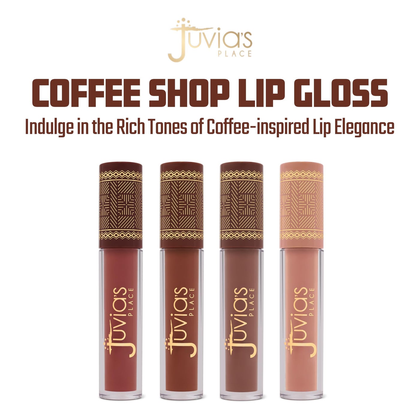 Juvia's Place Coffee Shop Lip Gloss - Chocolate Drip - Hydrating Butter Lip Gloss for Women, Long-Lasting Shine, Moisturizing Glass-like Finish, Plumping Non-sticky, Suitable for every vibe