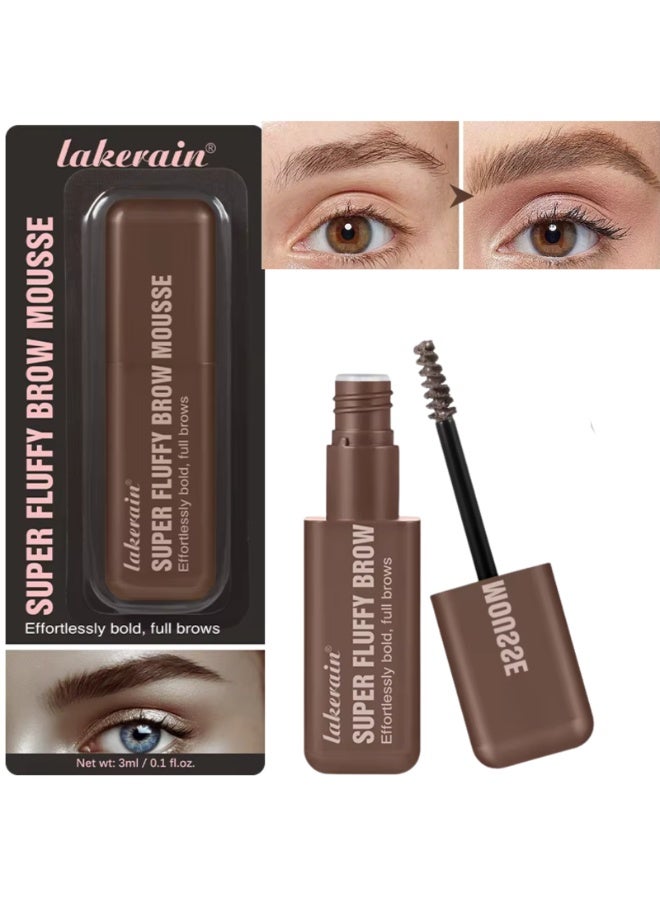 Super Fluffy Brow Mousse Airy Volumizing Mousse Tinted Brow Gel for Soft Full Brows Waterproof Brow Styling and Brow Smoothing Mousse Deep Brown 05