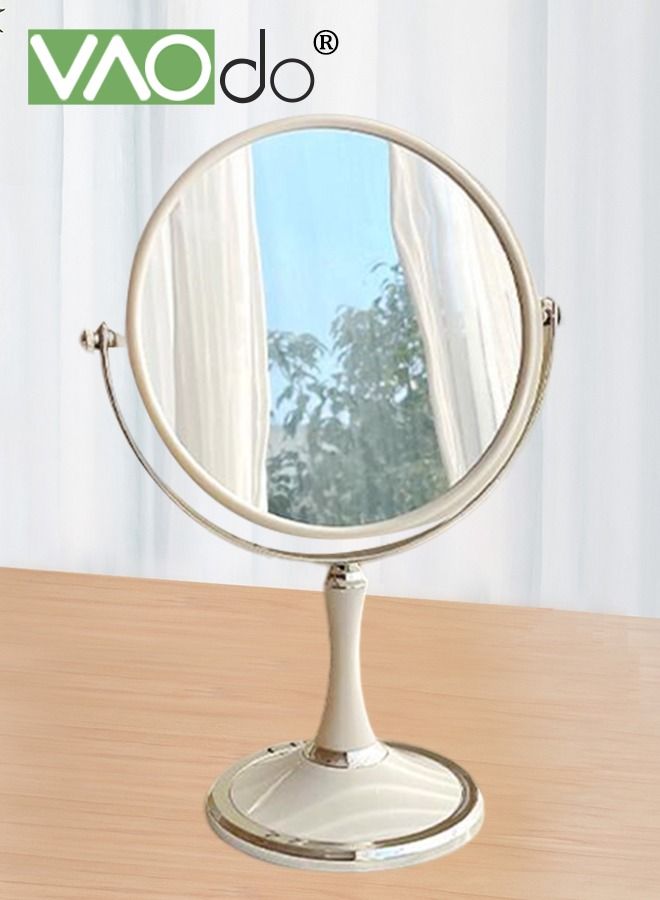Makeup Mirror, Double Sided Tabletop Mirror, 360° Rotation Design, Detachable Portable Mirror, Magnification Cosmetic Mirror