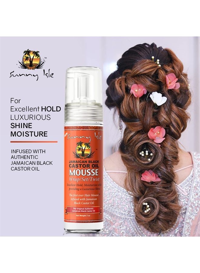 Jamaican Black Castor Oil Mousse Wrap Set Twist 7oz | Excellent Hold, Luxurious Shine | Moisturizes with Frizz Control