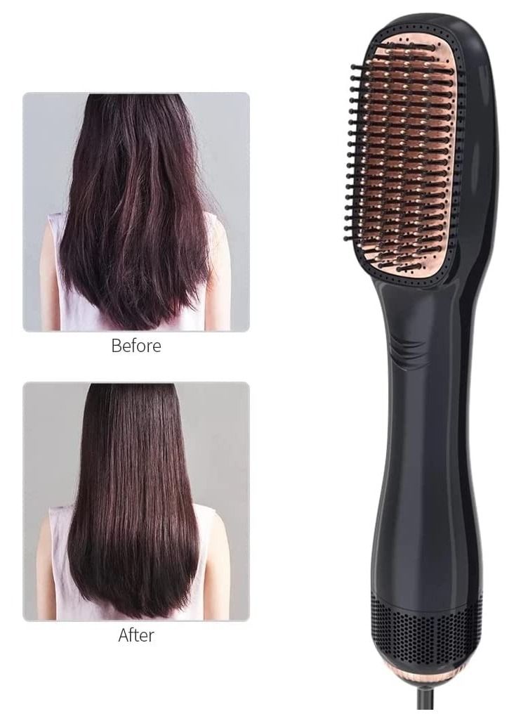 3 in 1 Hot Air Straightener brush Professional Hair Dryer Comb Gold