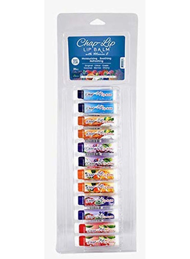Lip Balm Assorted Flavors 24 Pack Display (1 Pack)