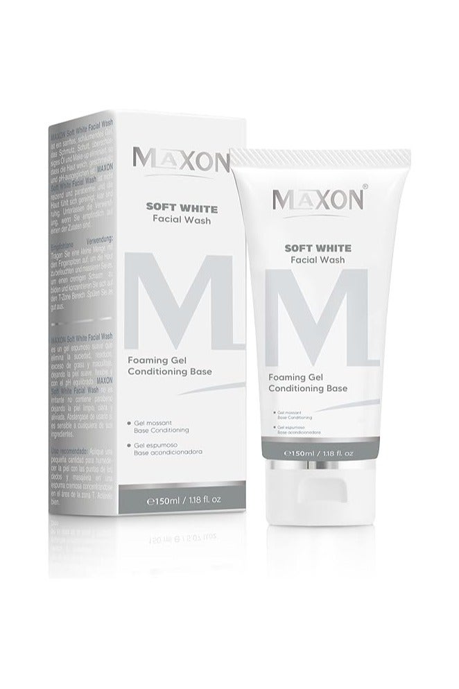 MAX-ON Soft Facial Wash – Low Foaming, Deep Cleansing & Hydrating Face Wash | Gentle Exfoliation for All Skin Types | 150ml