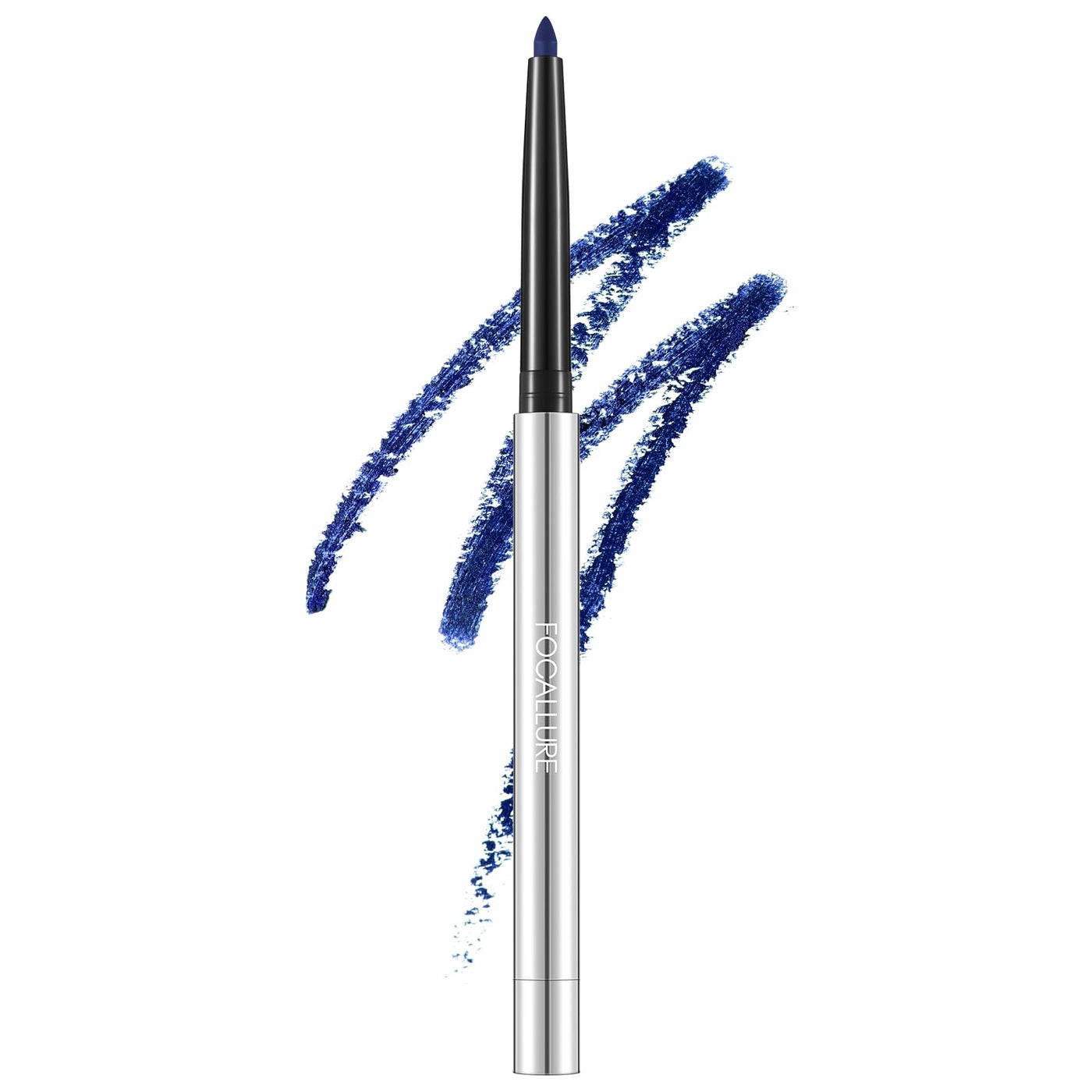 FOCALLURE Eyeliner Pencil with Built-in Sharpener,Waterproof,Smudge Proof,Gel Eye Liner Makeup Pen,Retractable,Long Lasting All Day Wear,Navy