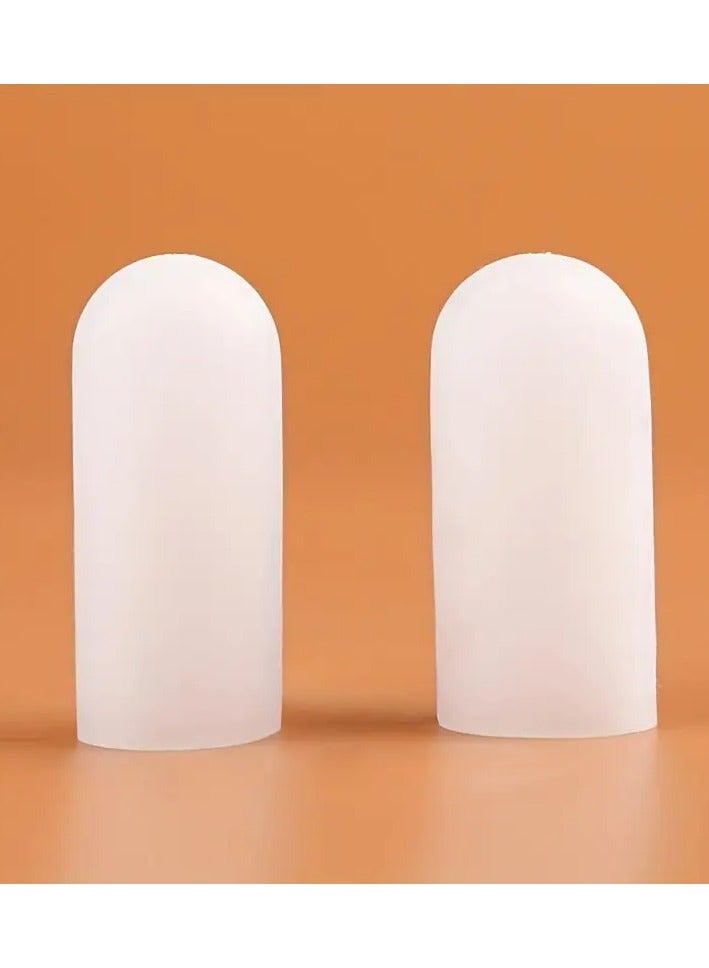 2pcs Finger and Toe Silicone Protective Caps - Moisturizing and Non-Slip Locking Nail Guards - Fragrance-Free