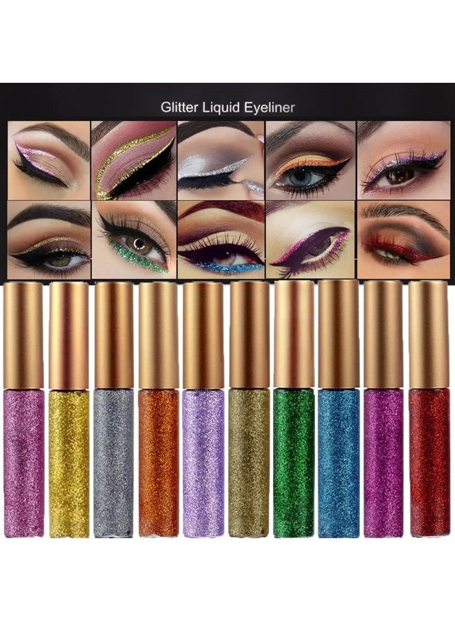Colorful Liquid Eyeliner Set, Neon Eyeliner Pencil Pigmented Waterproof Smudgeproof Long Lasting Gel Eye Liner Eye Makeup Gift Kit for Women