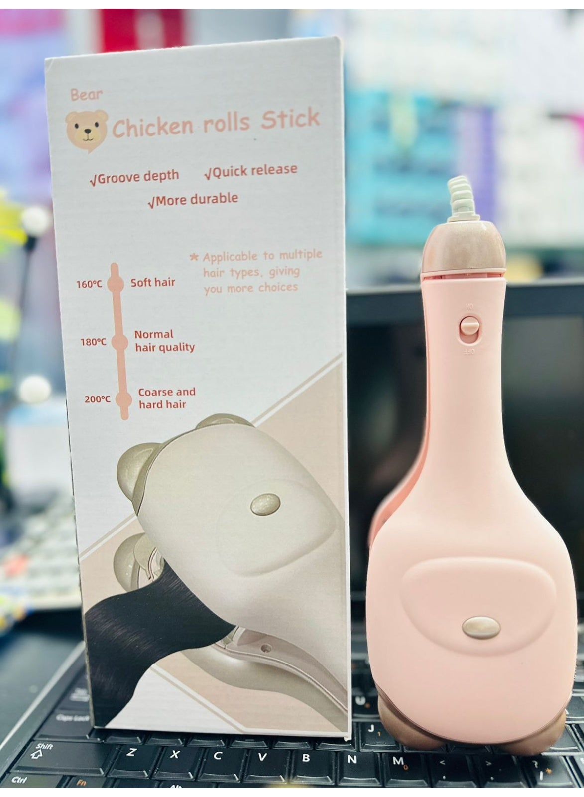 Multi Functional Straight Hair Curling Stick, New cat Ear Curling Device, 32mm cat Claw Chicken Rolls Stick, Korean Wool roll, Plywood Chicken Rolls perm