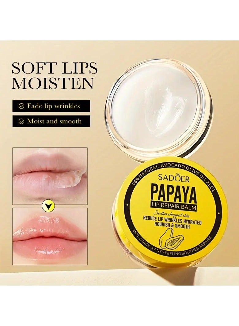 Papaya Lip Balm Smoothing Wrinkles Hydrated Moisturizing & Smooth Nourishing Skin Lip Balm Day And Night Repair Lip