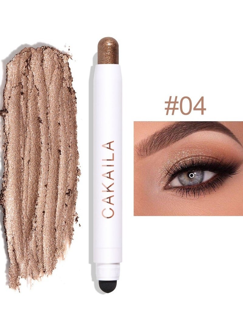 Vibrant Shimmer Eyeshadow Stick - 2-in-1 Creamy Eye Brightener & Highlighter with Soft, Smooth, Easy-to-Apply Formula for Music Festival, Party, and Everyday Use - Long-Lasting, Water-Resistant, and Cruelty-Free 04