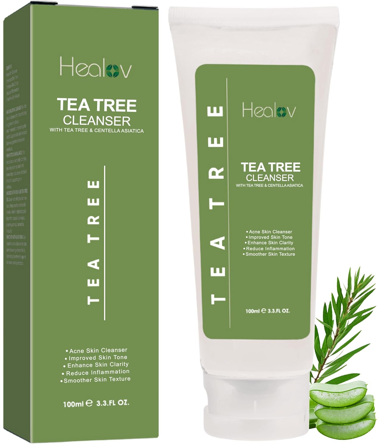 Tea Tree Face Wash â€“ Natural Tea Tree Soap Exfoliating Facial Cleanser â€“ Tea Tree Oil Fights Acne, Skin Irritation and Prevents Breakouts â€“ Deeply Cleansing, Hydrating Liquid Soap for Calm Fresh Skin