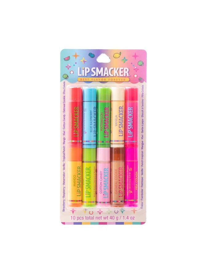 Original & Best Party Pack - 10 Moisturizing Lip Balms, Classic Flavors, Hydrating & Protecting - Cruelty-Free- Oatmeal Cookie