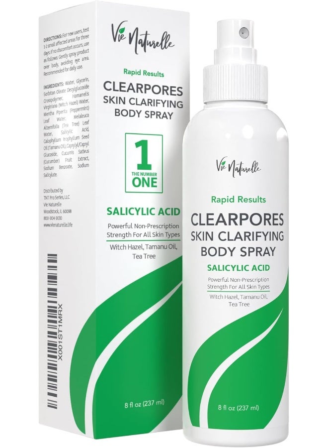 Vie Naturelle Body Acne Spray Treatment with Tea Tree Oil and Salicylic Acid