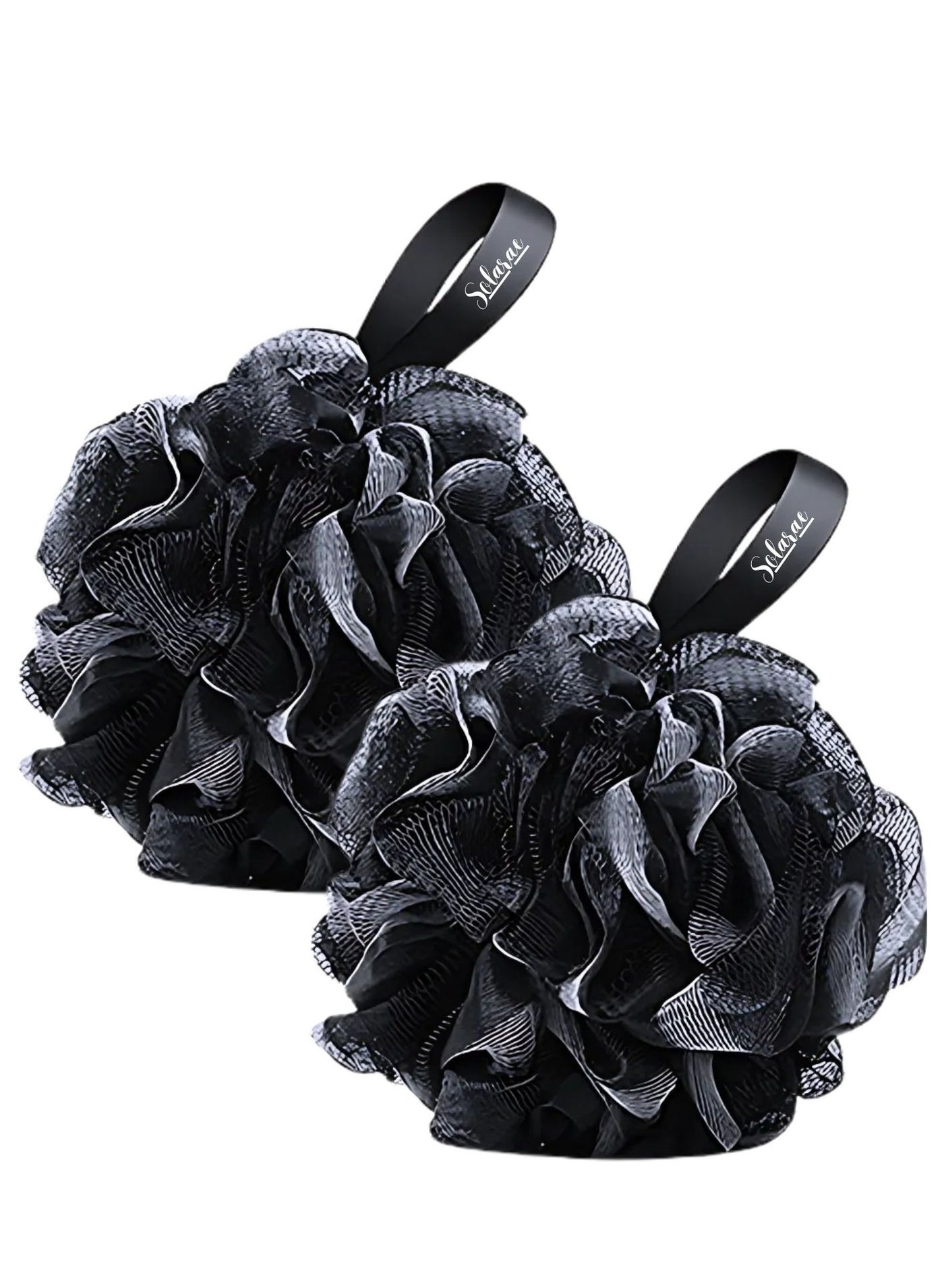 Exfoliating Shower Black Soft Touch Shower Premium Bath Loofah Set (2PCS)