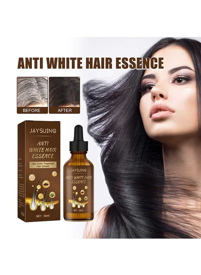 Anti White Hair Essence 30ml, Dark Anti Graying Hair Serum for Men and Women, Nutrient Natural Darkening, Promoting Healthier and Thicker Hair