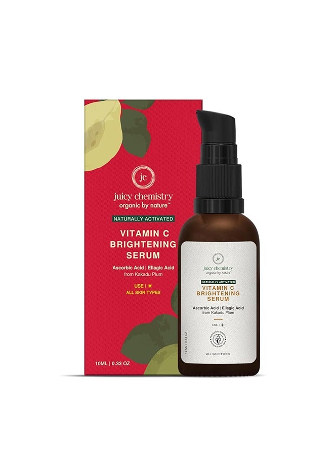 Juicy Chemistry Vitamin C Skin Brightening Serum - 10 ml, Certified Natural Serum For Dull, Uneven And Ageing Skin, Made With Kakadu Plum Cellular Extract