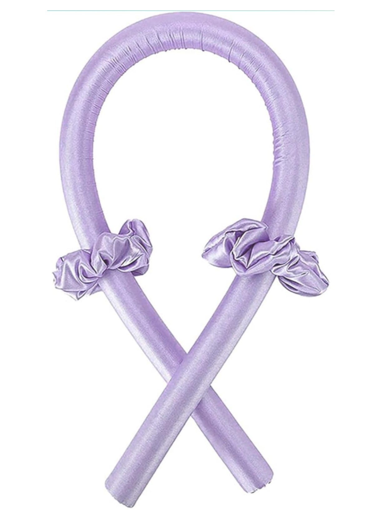 Heatless Curling Rod Headband,Lazy Hair Curler,No Heat Silk Curlers,Soft Rubber Hair Rollers,Curling Ribbon and Rods for Natural Hair,Hair Waver Hair Curling Kit for Natural Waves (Purple)