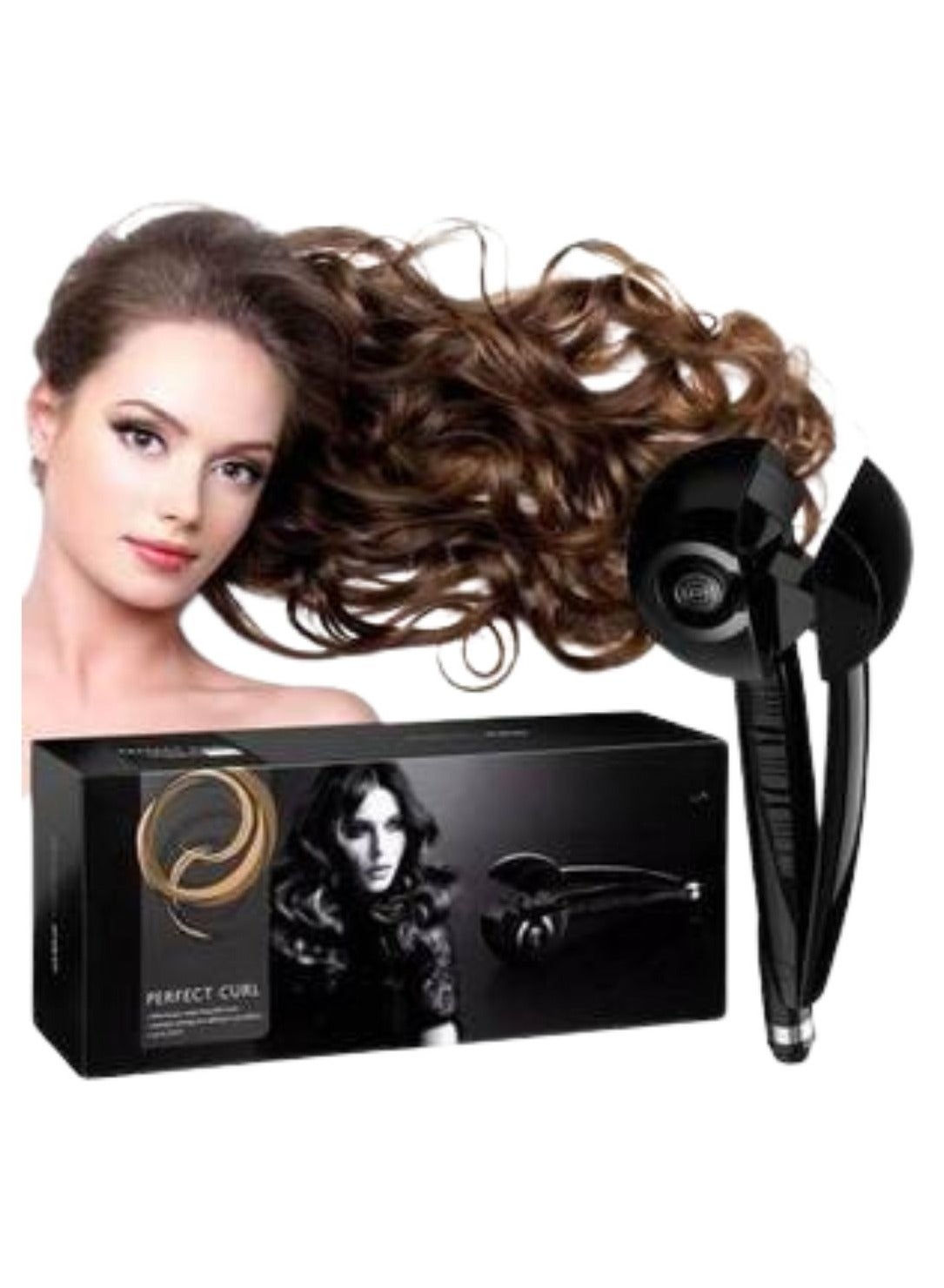Professional Pro Perfect Ladies Curly Hair Machine Curl Secret Hair Curler Roller with Revolutionary Automatic Curling Technology for Women Girls, Black